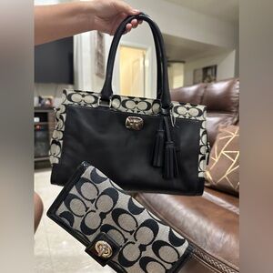 coach vintage purse and wallet combo